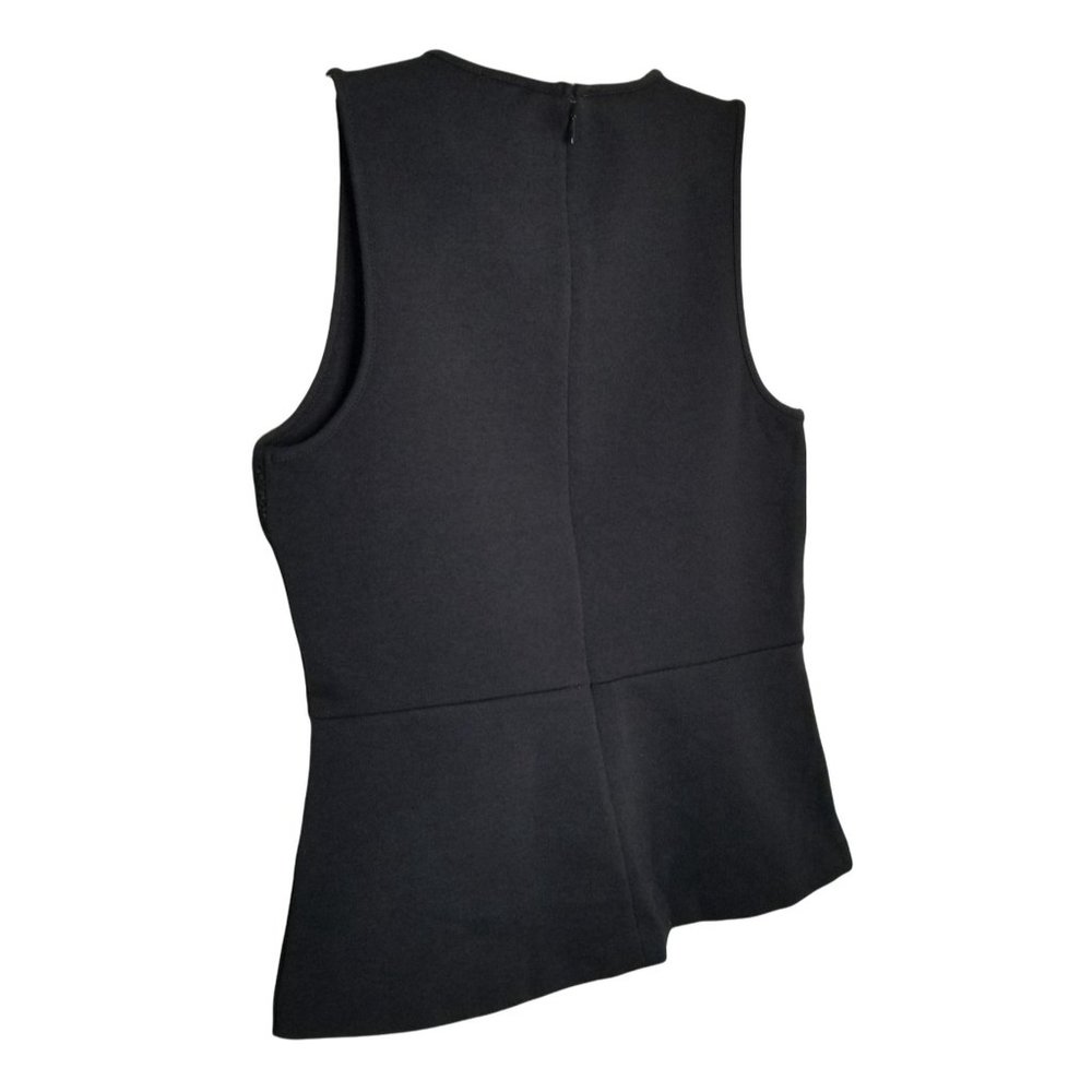 J Crew Size XS NWT Top Mixed Knit Lace Structured Shaped Fit Shell Peplum Black - Picture 4 of 7